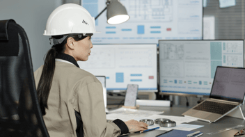 Working Female in Construction Hard Hat